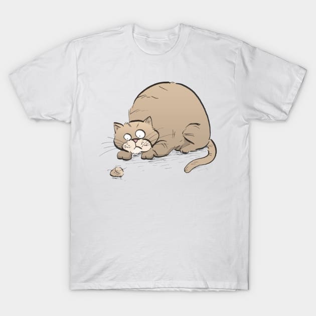 Cat and Hairball T-Shirt by cartoonistnate